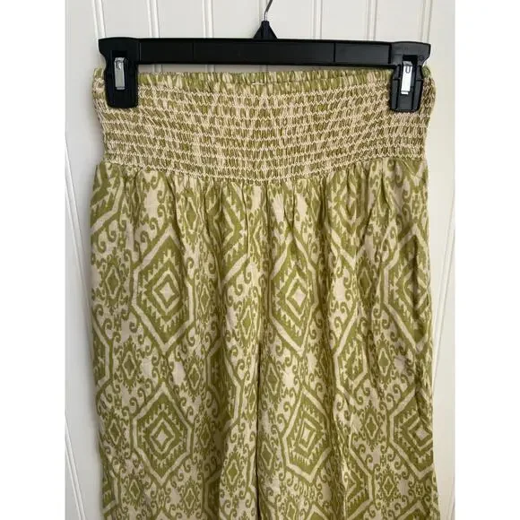 Patrons Of Peace Anthropologie Wide Leg Pants Womens XS Geometric Elastic Waist - Picture 3 of 5